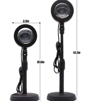 Sunset Lamp Projector 16 Color Led Light Desk Lamp Rainbow Night Light 360° Rotation Romantic Sunlight For Bedroom, Party, Photography With Remote (Sunset Lamp) angle 2