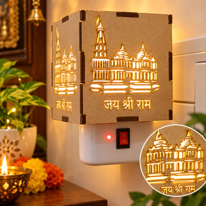 RAM MANDIR WOODEN  NIGHT LAMP angle 2