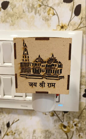 RAM MANDIR WOODEN  NIGHT LAMP angle 3